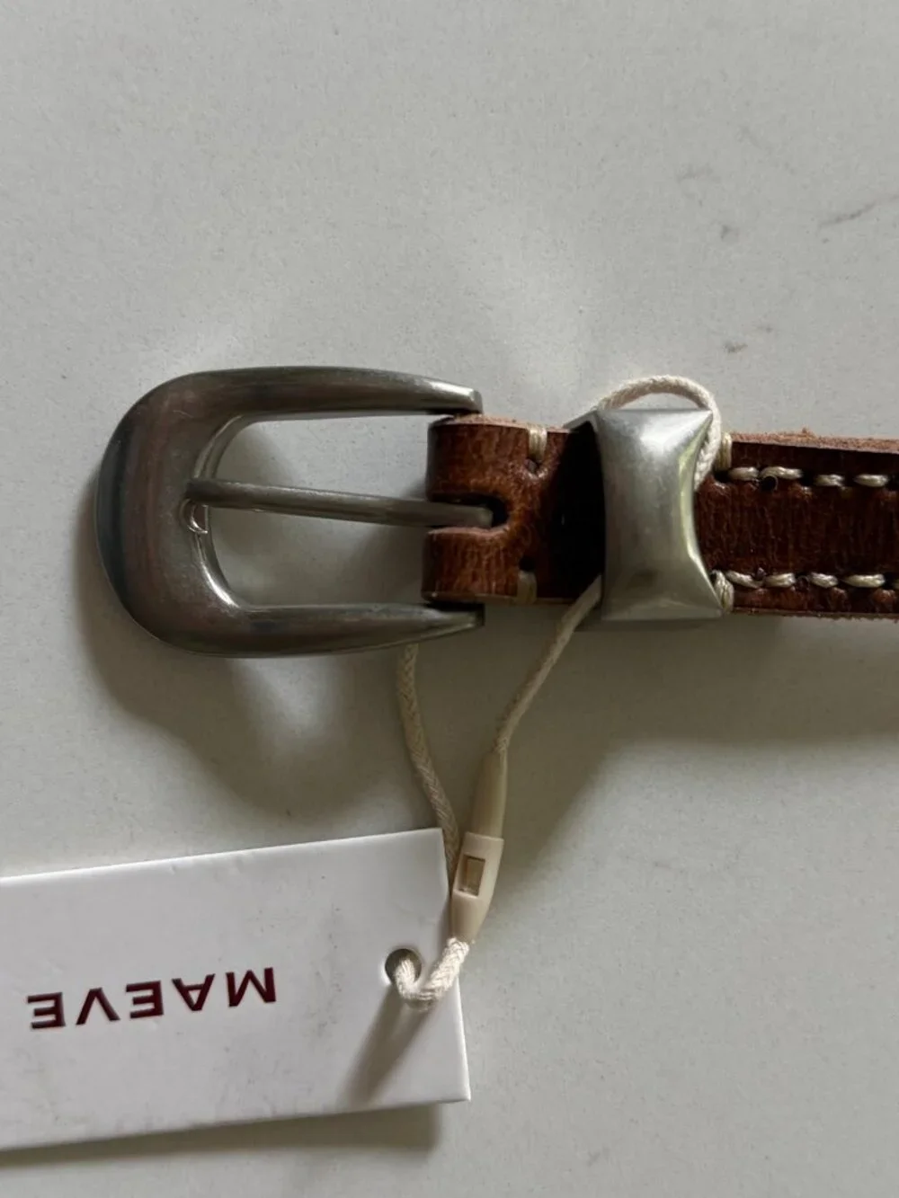 Maeve Label Dark Brown Western Thin Belt NWT